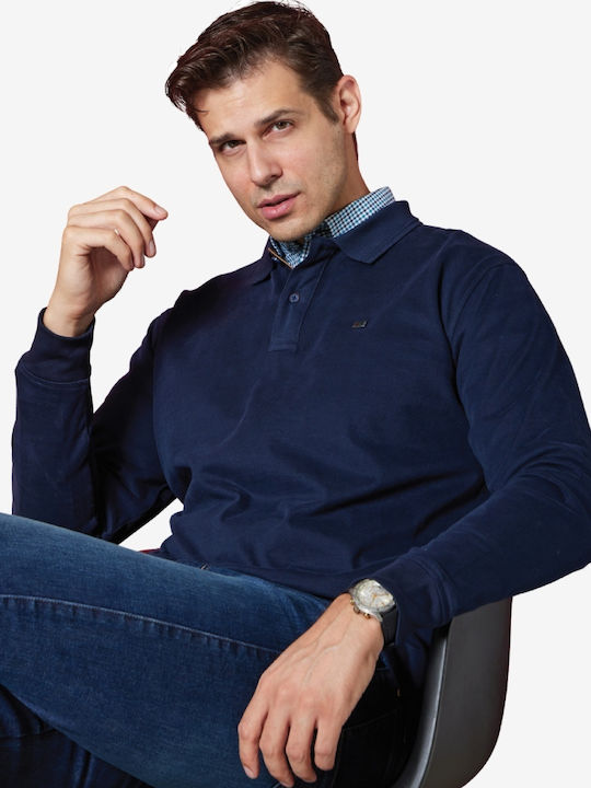 Polo Herrenbluse Kurzarm Navy Indigo