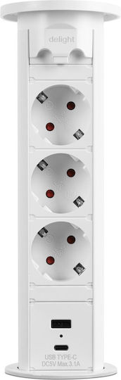 Motorized Hidden Power Strip White Delight