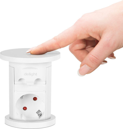 Motorized Hidden Power Strip White Delight
