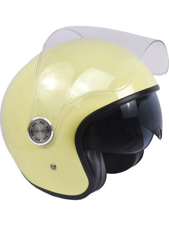ByCity The City Beige Shiny Мотоциклетна каска Джет ECE 22.06 с Sunvisor