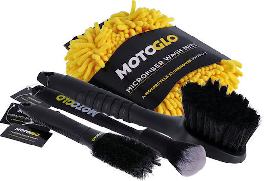 Motoglo Комплект Ръкавица За Миене Микрофибърни Четки За Почистване Brush Mitt Set