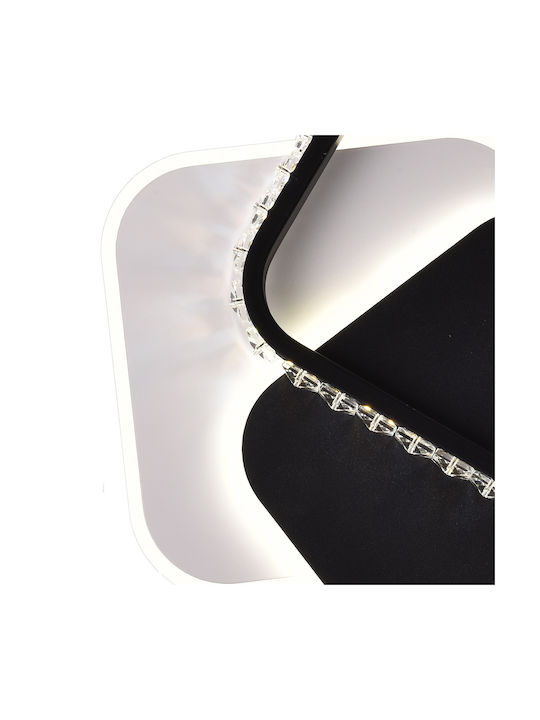 Candelabru Led Crystal Prismiq 39w 3 Pătrate Lumină Rece Caldă Neutră Negru