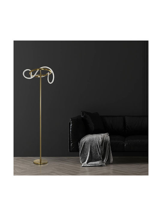 kelvo Glow LED Φωτιστικό Δαπέδου Υ160xΜ45εκ. με Ρυθμιζόμενο Λευκό Φως 3000lm Χρυσό