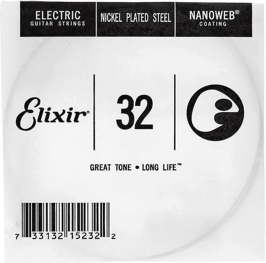 Elixir Single Nickel Plated Steel String for Lute Nanoweb 32" Ball End