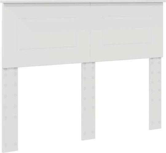 Double Wooden Bed White for Mattress 137x203cm