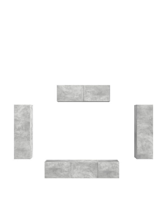 Living Room TV Unit with Lighting Grey L30xW31xH100cm