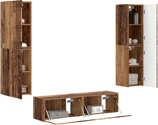 Living Room TV Unit Old Wood with Lighting M31xW30xH60cm