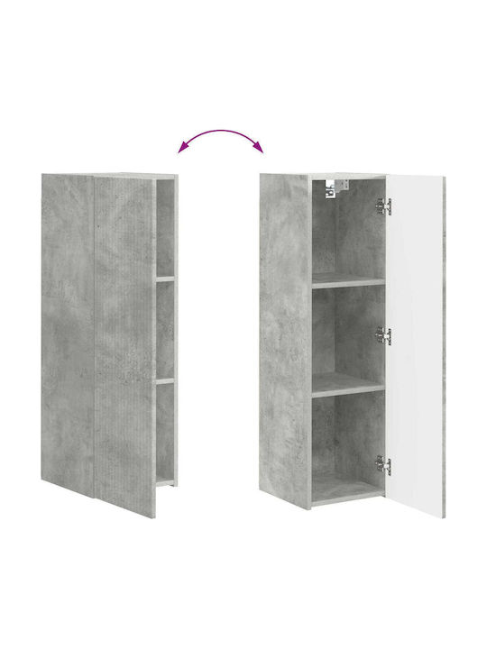 Living Room TV Unit with Lighting Grey L30xW31xH100cm