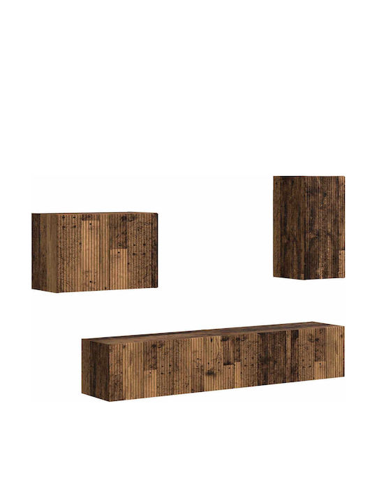 Living Room TV Unit with Lighting Old Wood L78.5xW30xH29.5cm