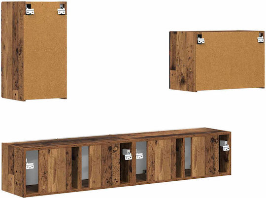 Living Room TV Unit with Lighting Old Wood L78.5xW30xH29.5cm