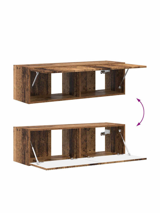 Living Room TV Unit with Lighting Old Wood L30xW31xH100cm