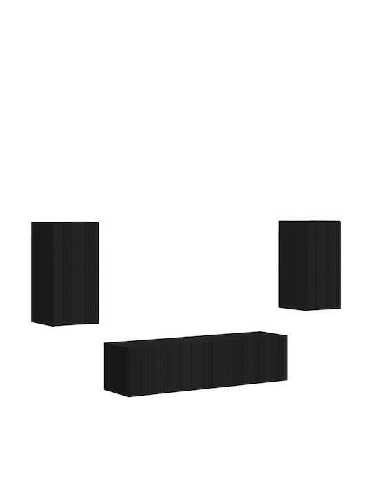 Wohnzimmer TV-Einheit Schwarz mit Beleuchtung M60xB31xH29,5cm
