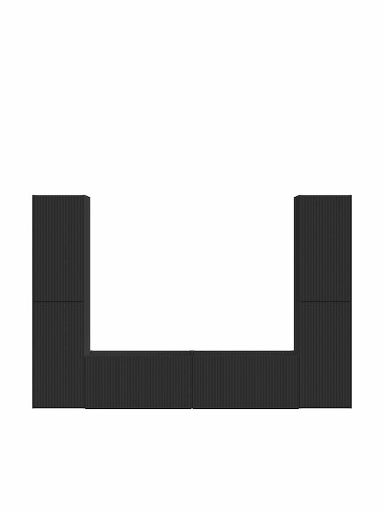 Wohnzimmer TV-Einheit Schwarz mit Beleuchtung M30xB31xH60cm