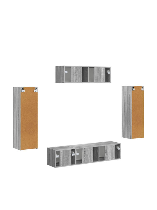 Wohnzimmer TV-Einheit Gray Sonoma mit Beleuchtung L30xB31xH100cm