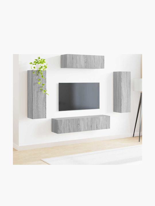 Wohnzimmer TV-Einheit Gray Sonoma mit Beleuchtung L30xB31xH100cm