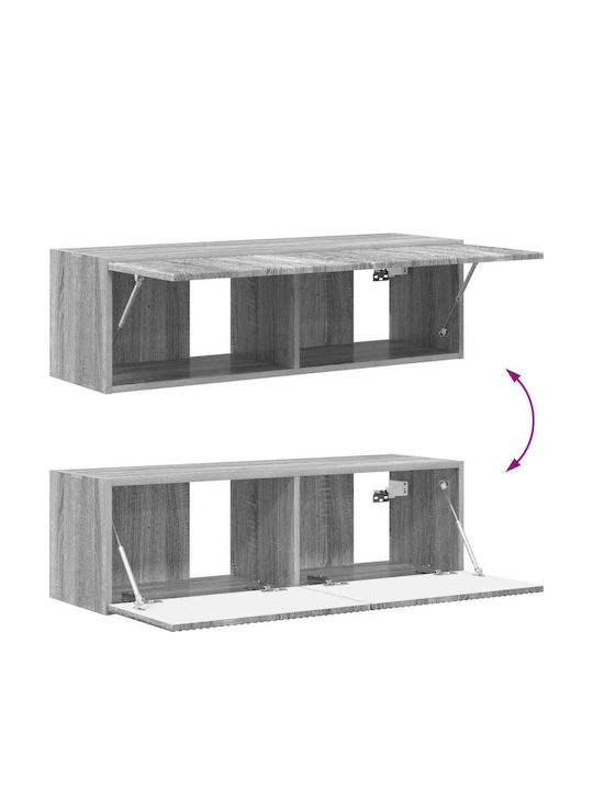 Wohnzimmer TV-Einheit Gray Sonoma mit Beleuchtung L30xB31xH100cm