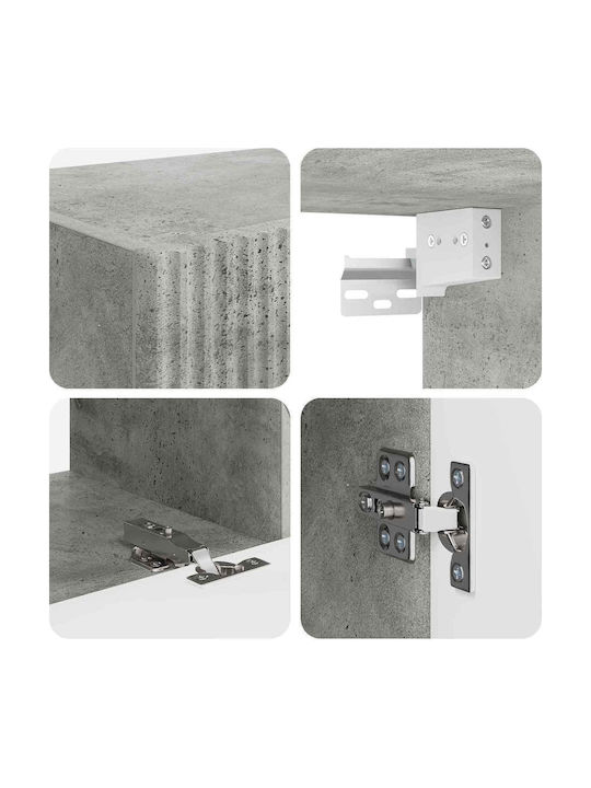 Wohnzimmer TV-Einheit Grey mit Beleuchtung L78.5xB30xH29.5cm