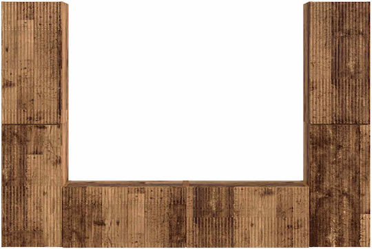 Living Room TV Unit with Lighting Old Wood L30xW31xH60cm