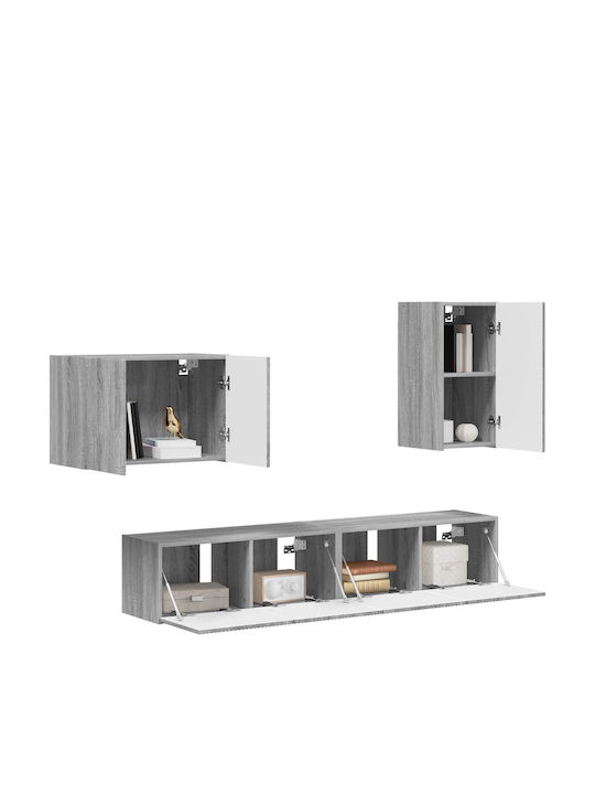 Wohnzimmer TV-Einheit Gray Sonoma mit Beleuchtung L78.5xB30xH29.5cm