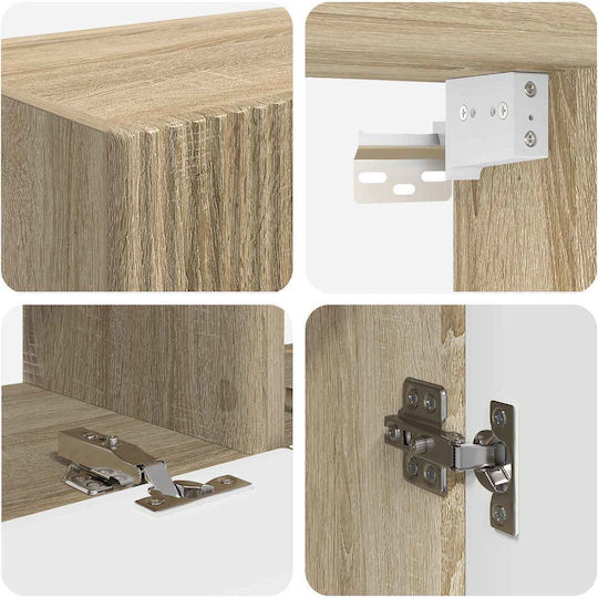 Living Room TV Unit with Lighting Sonoma Oak L78.5xW30xH29.5cm