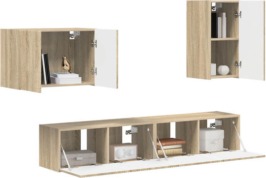 Living Room TV Unit with Lighting Sonoma Oak L78.5xW30xH29.5cm