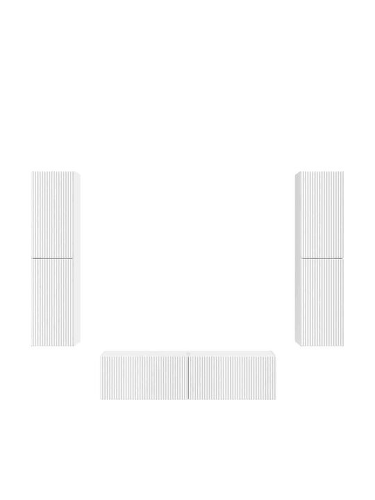 Living Room TV Unit White with Lighting M31xW30xH60cm