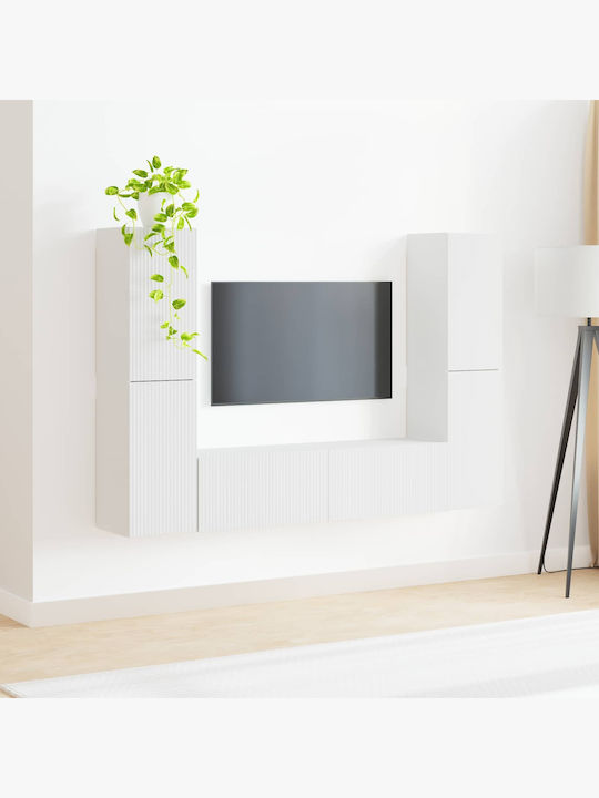 Living Room TV Unit White with Lighting M31xW30xH60cm
