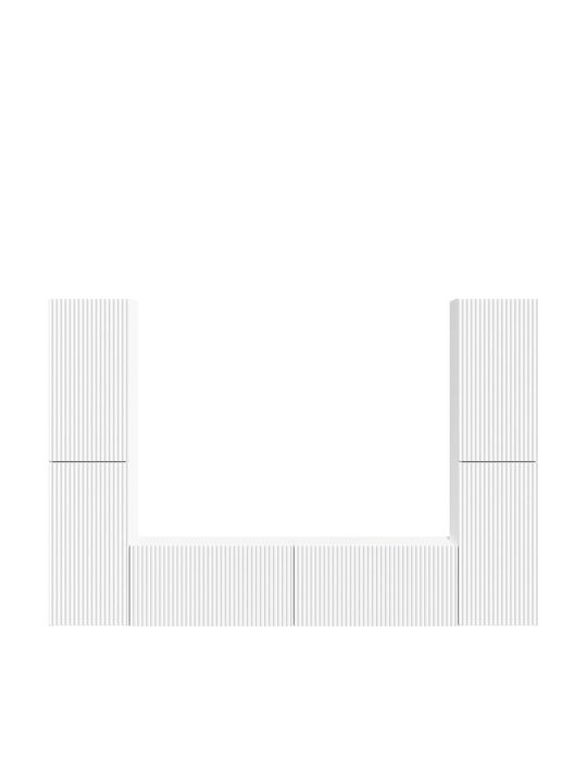 Living Room TV Unit White with Lighting M31xW30xH60cm