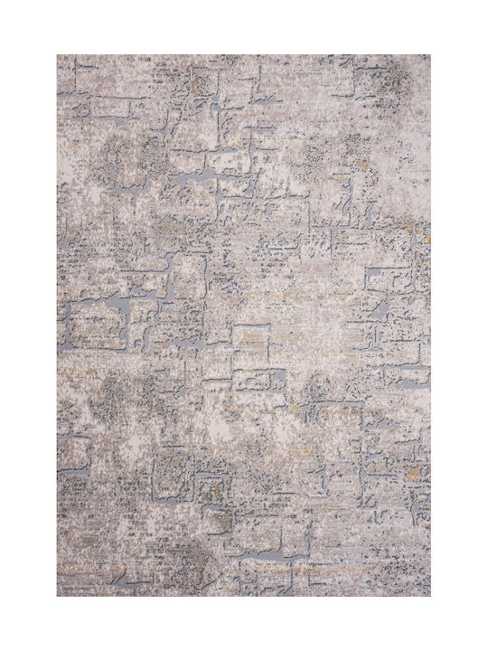 Klonaras Geometric 9643 Teppich Rechteckig Synthetisch,Polyester/Cotton/Leather L.beige