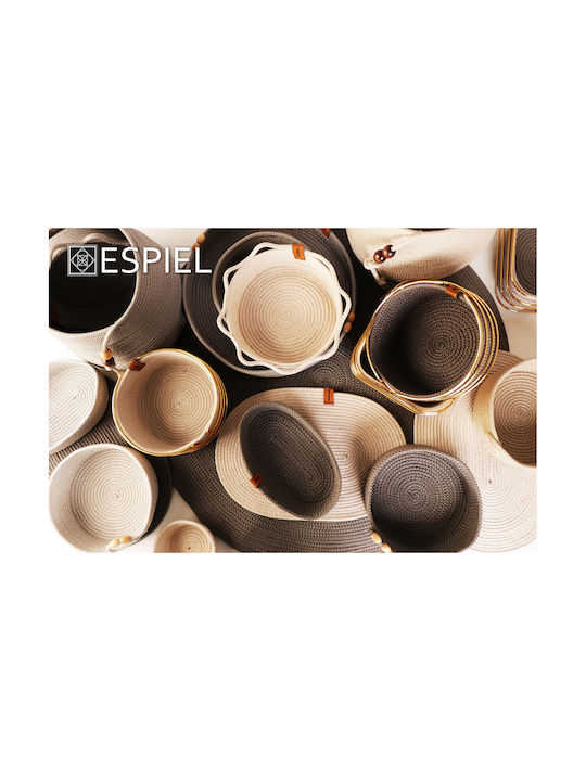 Espiel Teppich Rund Synthetisch,Polyester/Cotton/Leather Gray
