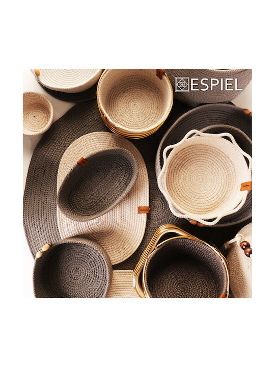 Espiel Teppich Rund Synthetisch,Polyester/Cotton/Leather Gray