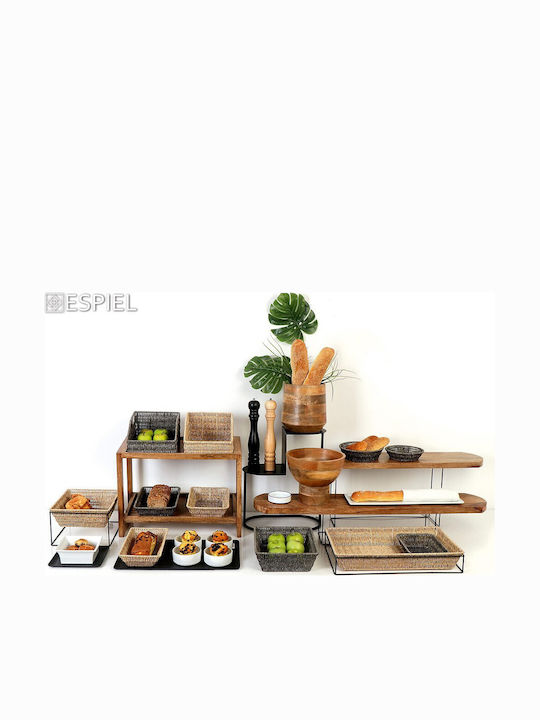 Espiel Set of Decorative Baskets Rattan Gray 15.5x15.5x16cm 3pcs