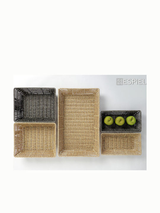 Espiel Set of Decorative Baskets Rattan Gray 32.5x17.5x6.5cm 4pcs