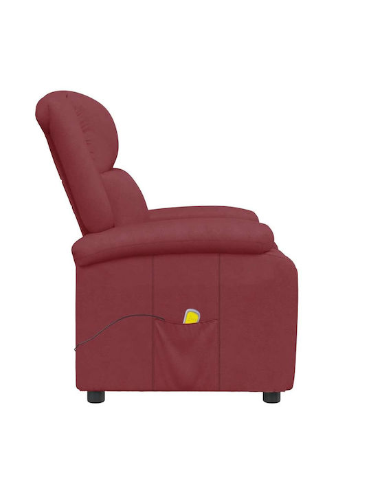 Relax Massage Armchair with Footstool Artificial Leather Burgundy 70x93x98cm