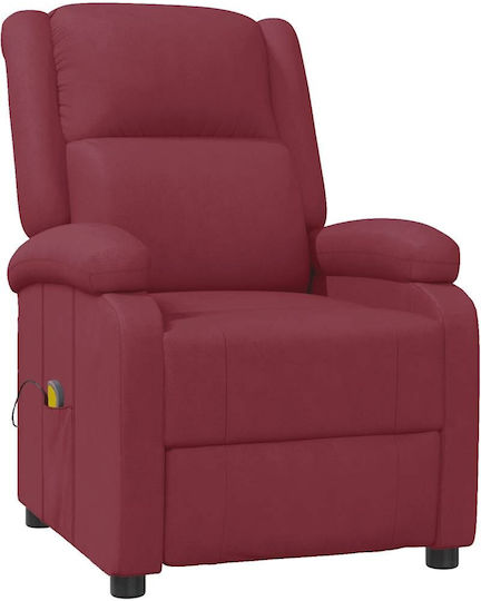Relax Massage Armchair with Footstool Artificial Leather Burgundy 70x93x98cm