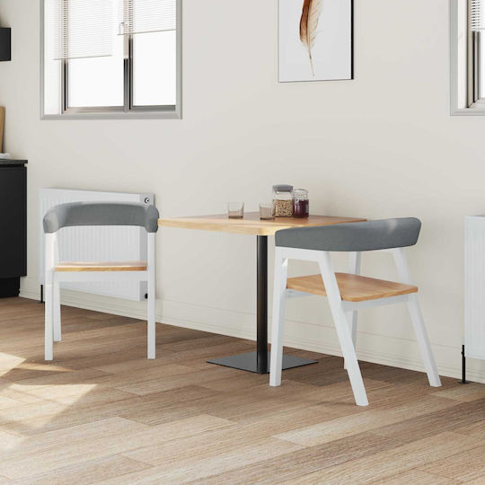 Outdoor Chair Wooden White 2pcs 54x57x73cm