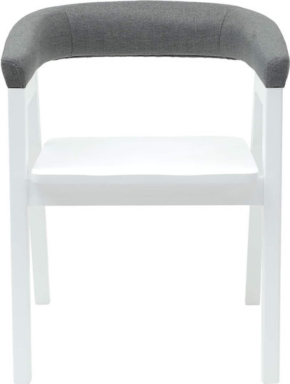 Outdoor Chair Wooden White 2pcs 54x57x73cm