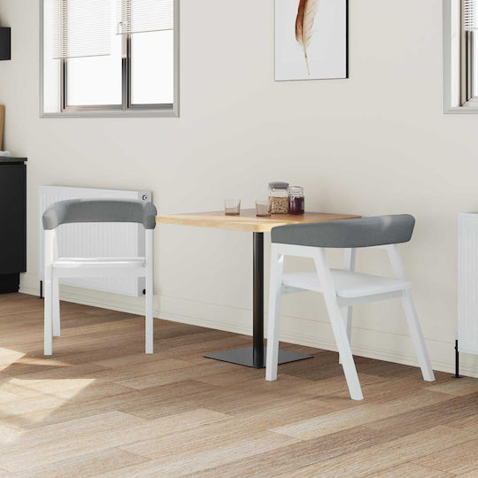 Outdoor Chair Wooden White 2pcs 54x57x73cm