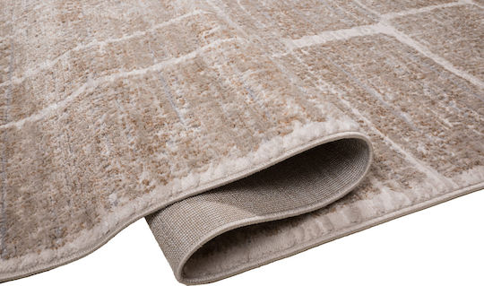 Klonaras Geometric 434 Set Modern Schlafzimmer-Teppichsets Synthetisch,Polyester/Cotton/Leather L.beige 2004946 3Stück