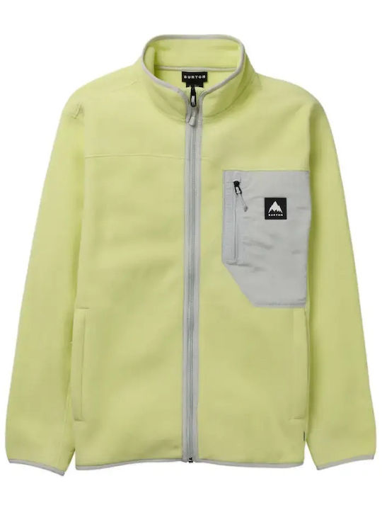 Men's Fleece Cardigan Glow Yellow Green
