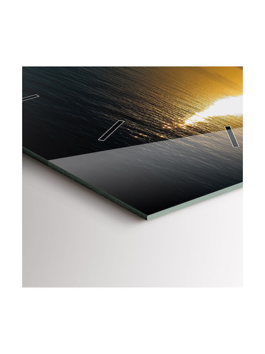 Tulup Αθόρυβο Ρολόι Τοίχου Γυάλινο Κίτρινο 30x30cm