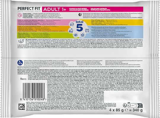 Perfect Fit Nassfutter für Erwachsene Katzen in Beutel mit Meat 4x85gr