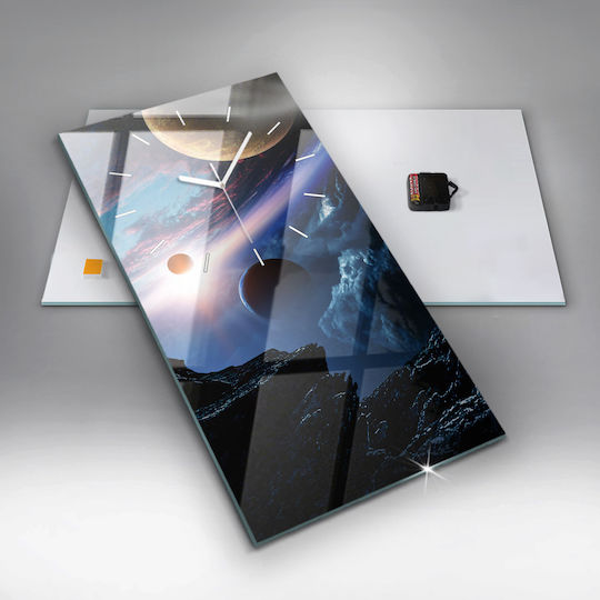 Tulup Leise Wanduhr Glas Mehrfarbig 30x60cm