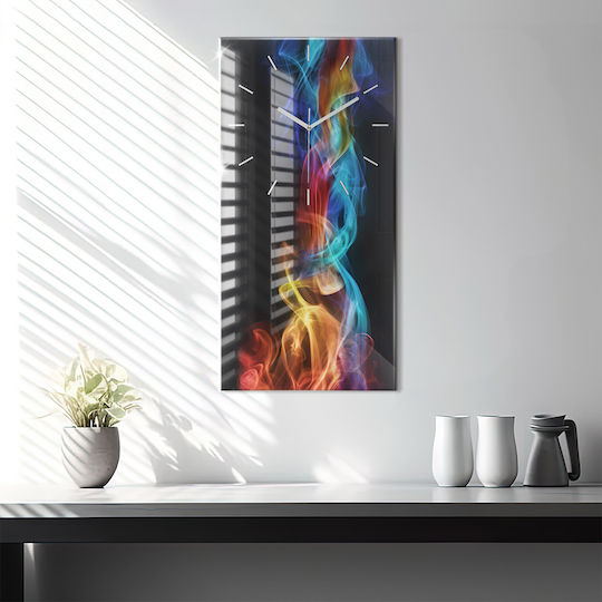Tulup Silent Ceas de Perete Sticlă Multicolor 30x60cm