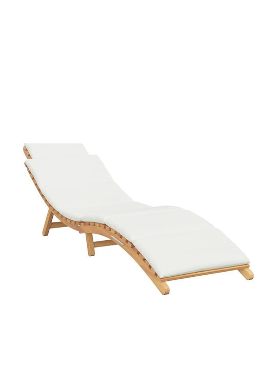 Liegestuhl Doppelter Hölzernes mit Kissen Beige 188x55x59cm.
