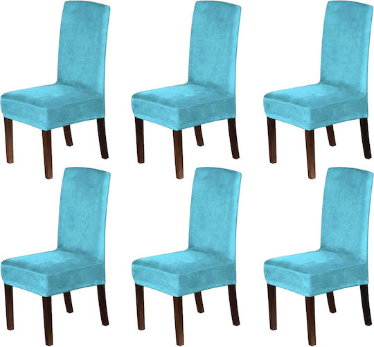 Ehome Samt Elastische Abdeckung für Stuhl Light Blue 1Stück EH-0445