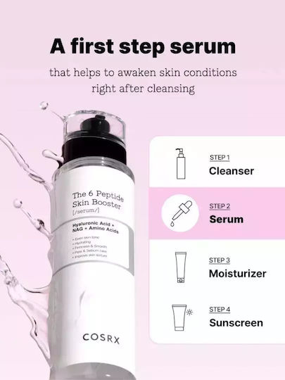 Cosrx The 6 Peptide Beruhigend & Anti-Aging Serum Gesicht mit Peptide für Strahlkraft & Straffung 150ml