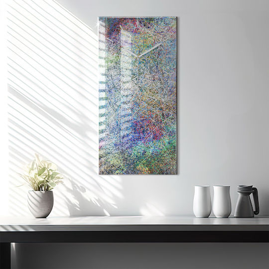Tulup Silent Ceas de Perete Sticlă Multicolor 30x60cm