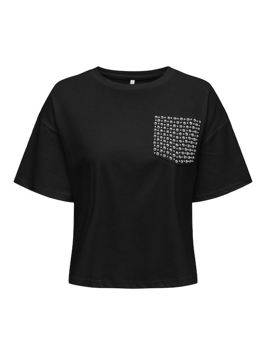 Women's Athletic Crop Top Short Sleeve Fast Drying Black
