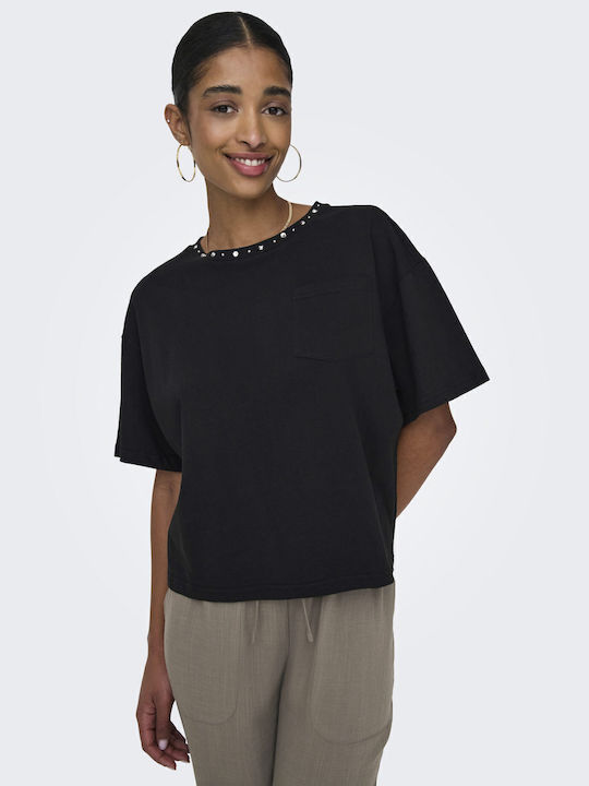 Women's Athletic Crop Top Short Sleeve Fast Drying Black